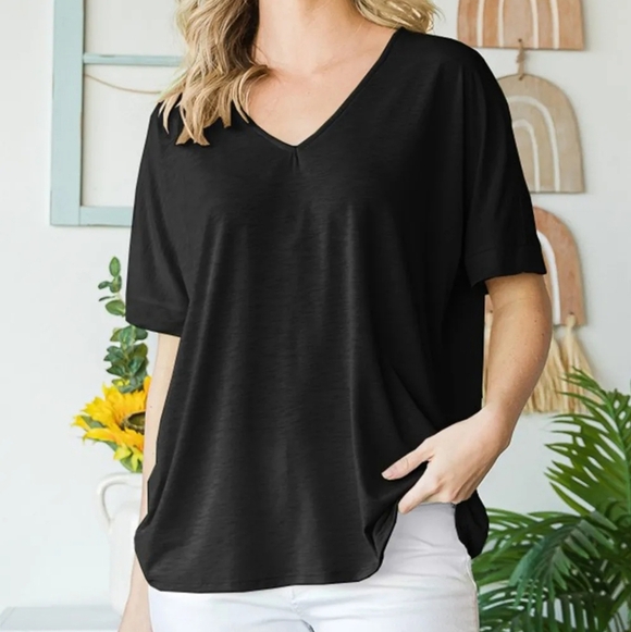 HEIMISH USA Tops - Heimish Full Size V-Neck Short Sleeve T-Shirt